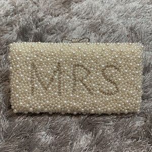 Alessia pearl & rhinestone MRS. wedding clutch!